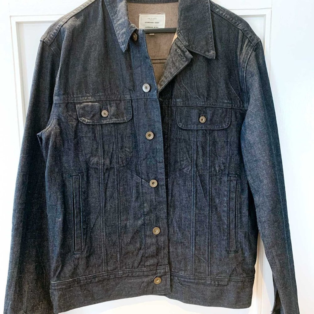 rag & bone Men’s Dark Denim Shirt Jacket - Black/Gray